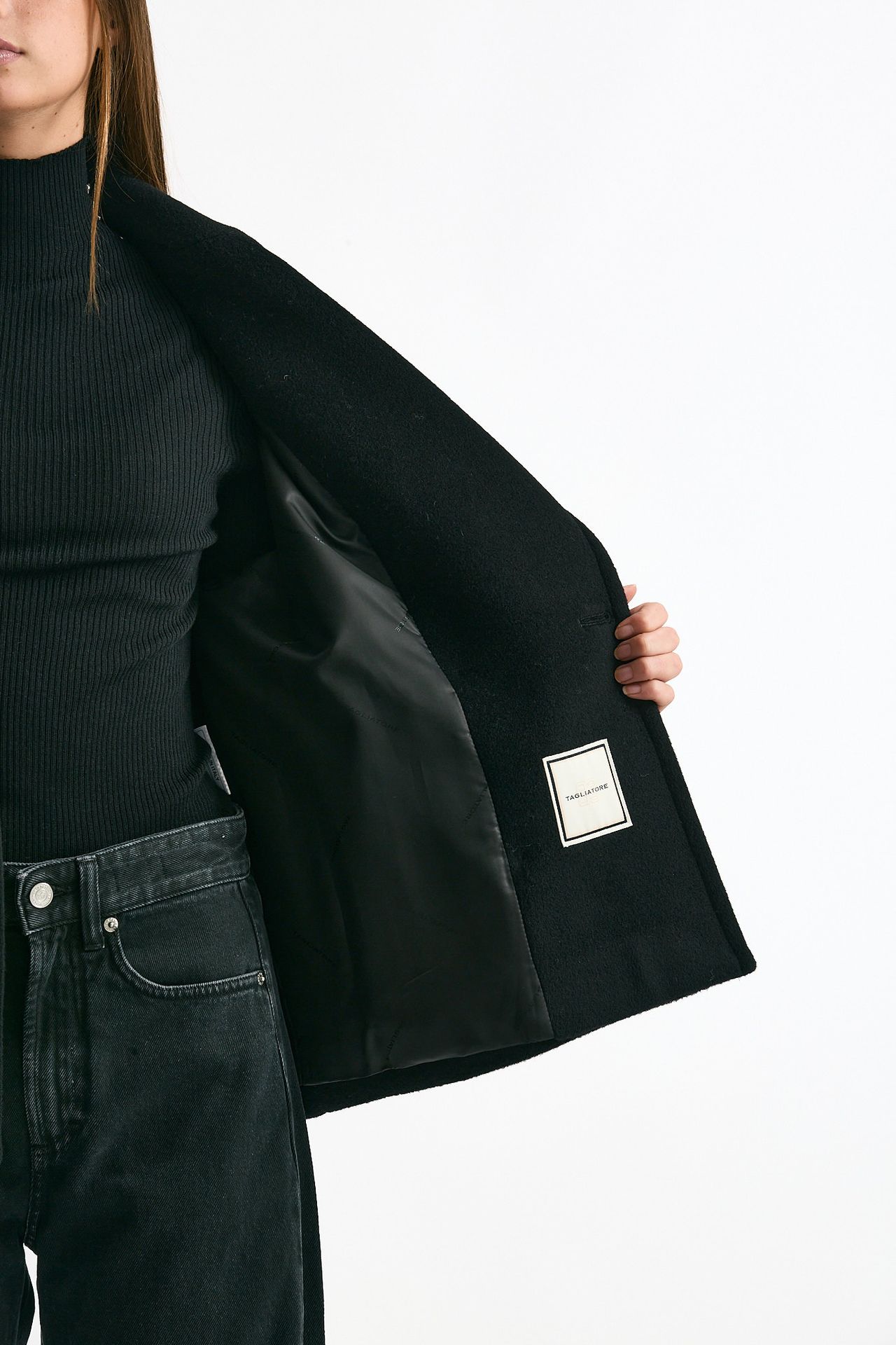 Caban corto in lana nero donna Tagliatore - 9
