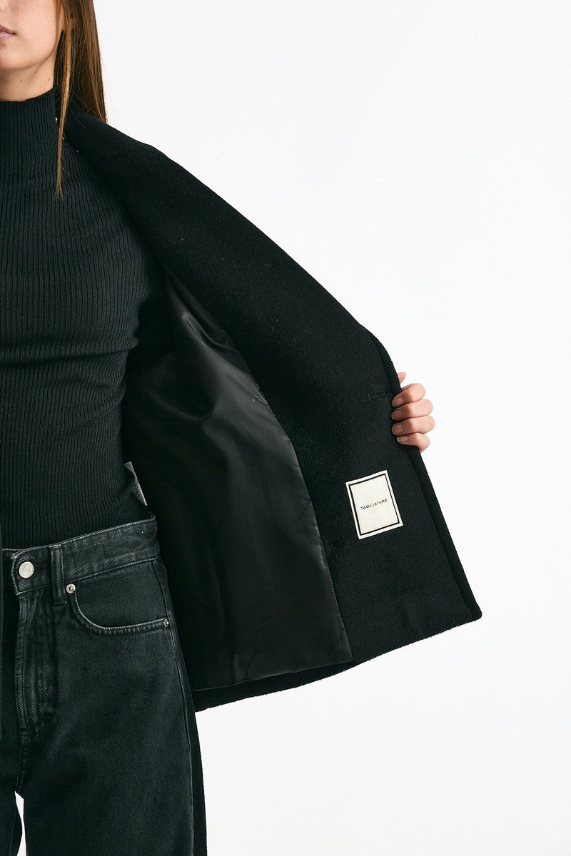 Caban corto in lana nero donna Tagliatore - 9