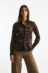 Camicia in pura seta marrone donna Tagliatore - 1