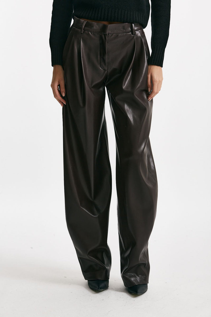 Pantalone in ecopelle bordeaux donna The andamane - 2