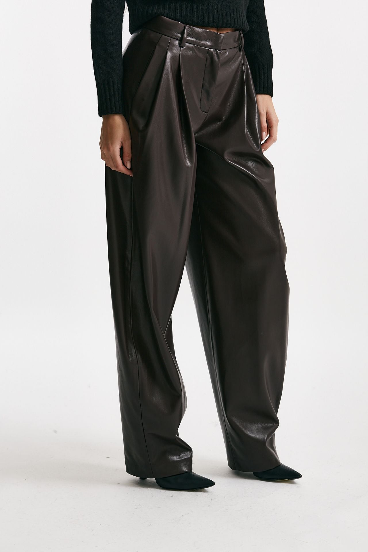 Pantalone in ecopelle bordeaux donna The andamane - 1