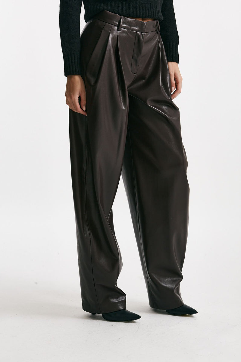 Pantalone in ecopelle bordeaux donna The andamane - 1