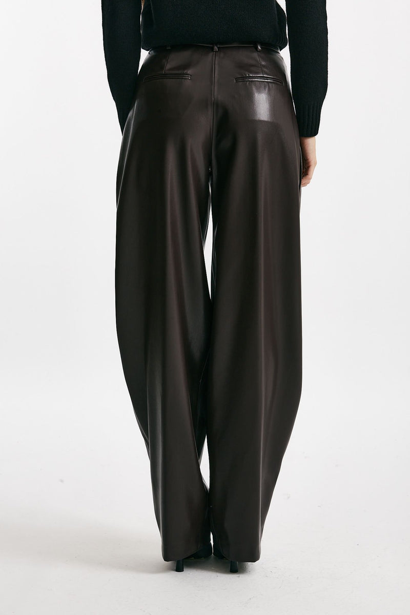 Pantalone in ecopelle bordeaux donna The andamane - 3