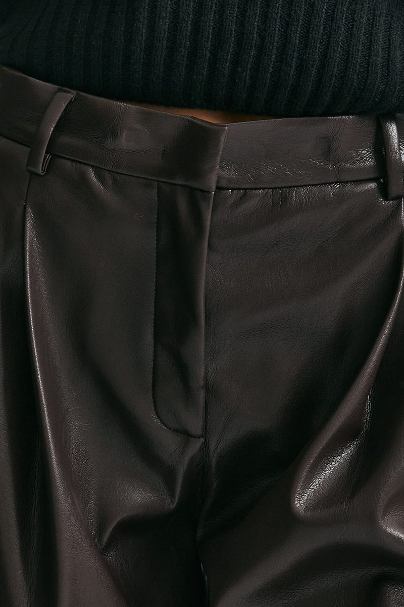 Pantalone in ecopelle bordeaux donna The andamane - 5