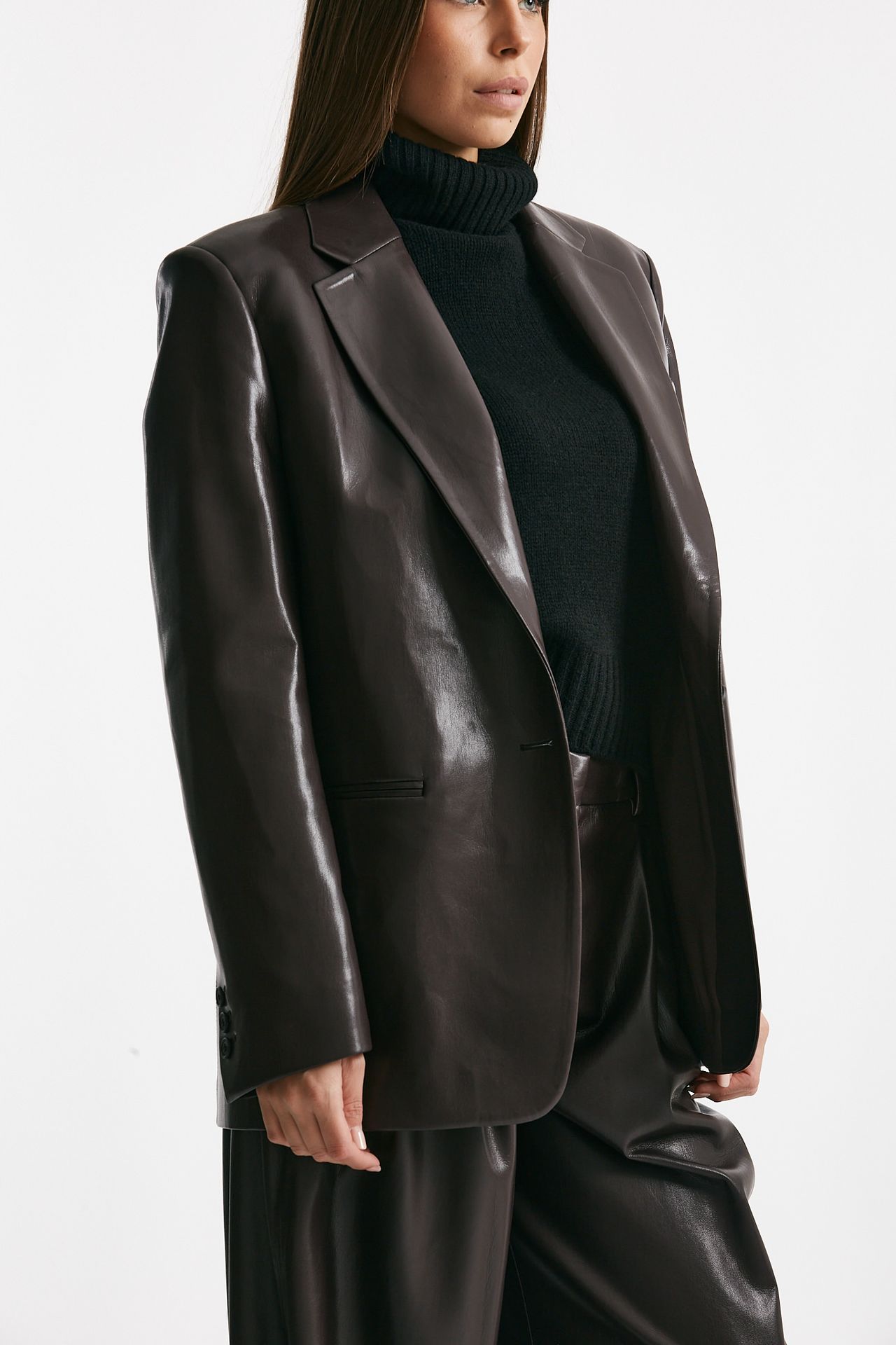 Blazer over in ecopelle bordeaux donna The andamane - 3