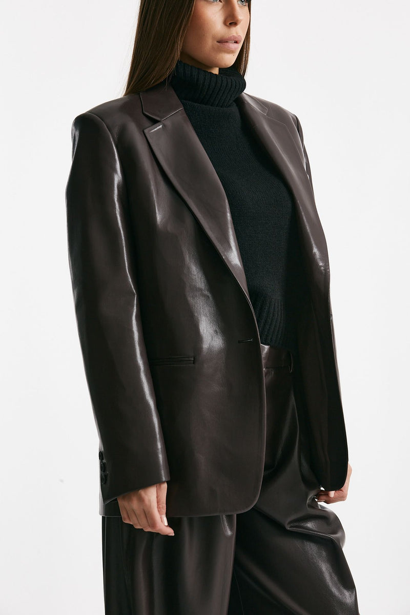 Blazer over in ecopelle bordeaux donna The andamane - 3