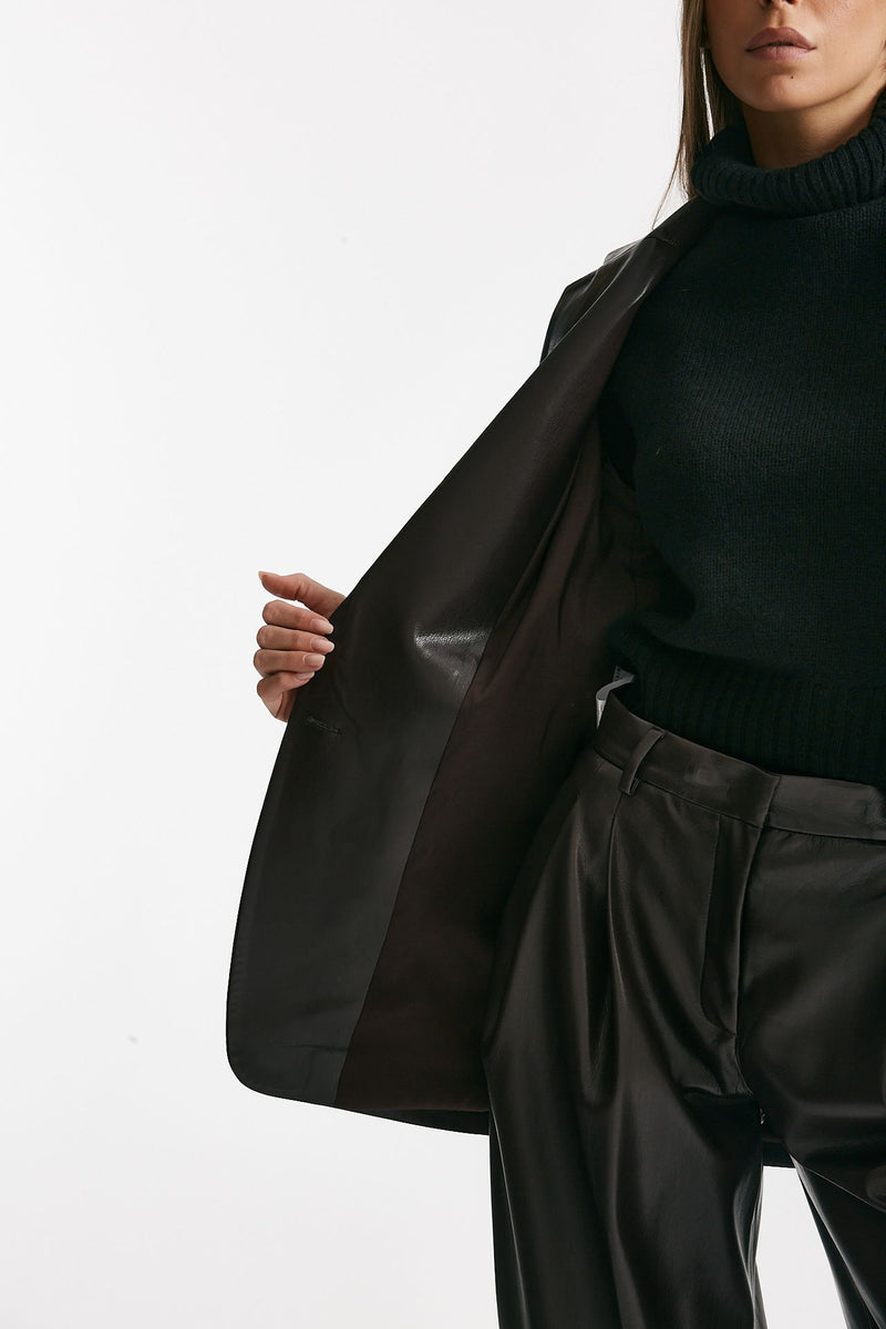 Blazer over in ecopelle bordeaux donna The andamane - 5