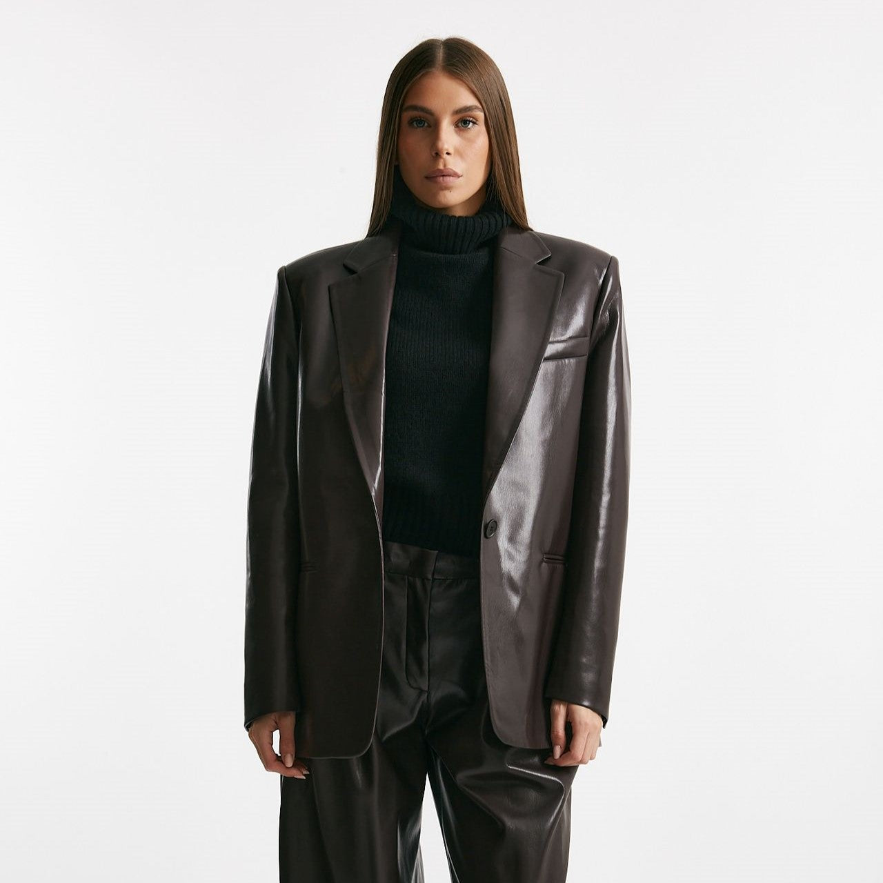 Blazer over in ecopelle bordeaux donna The andamane - 8