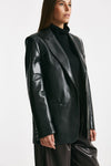 Blazer over in ecopelle nero donna The andamane - 3
