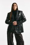 Blazer over in ecopelle nero donna The andamane - 1