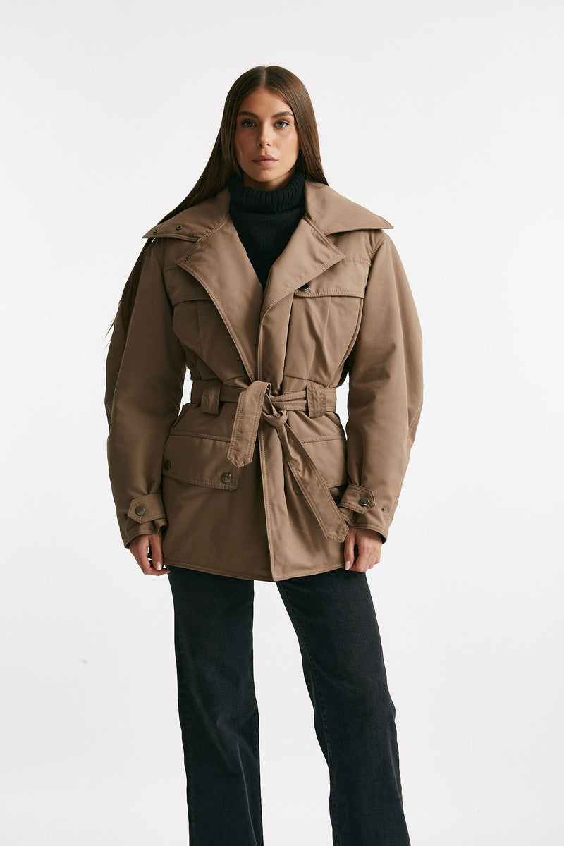 Giaccone con cintura beige donna The andamane - 4