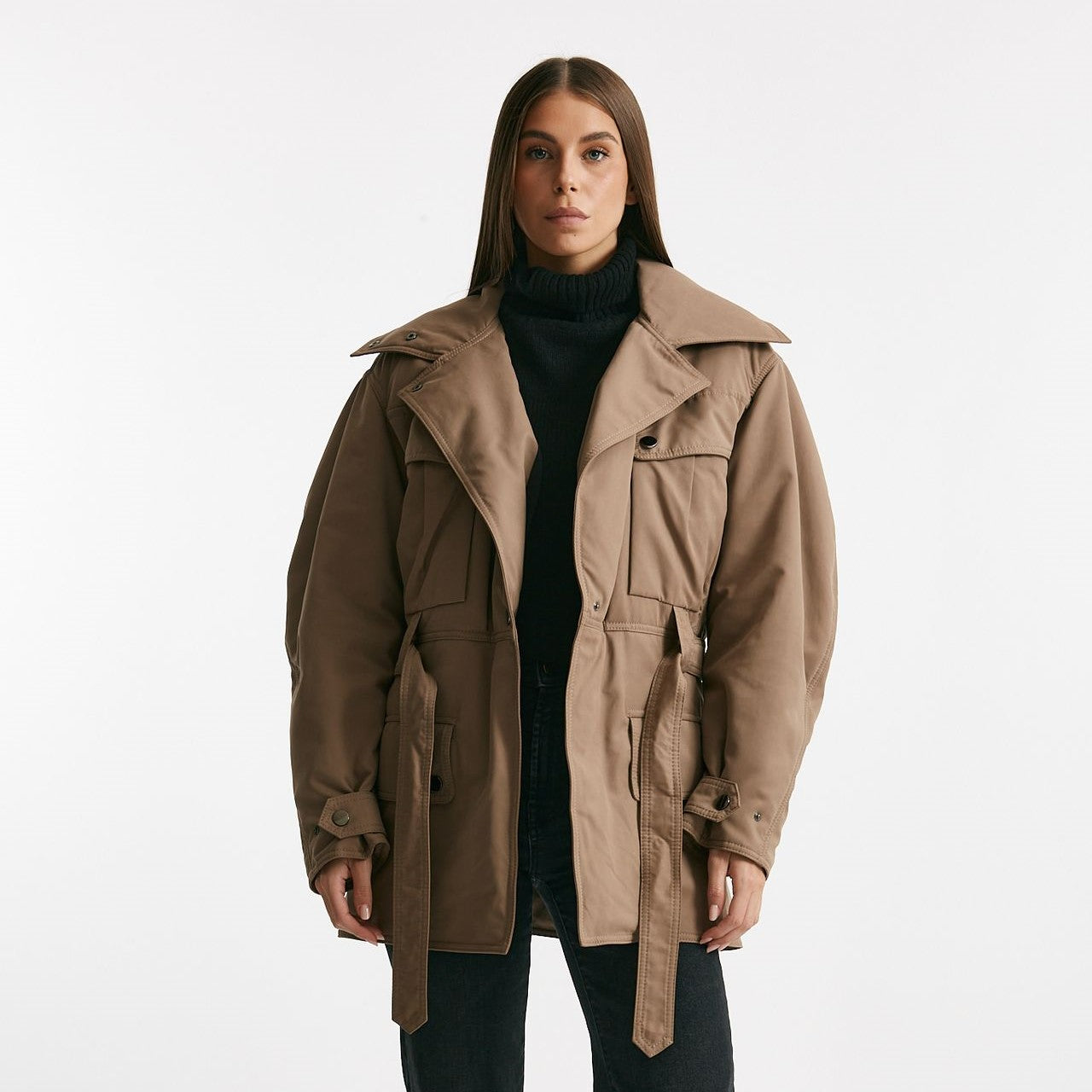 Giaccone con cintura beige donna The andamane - 9