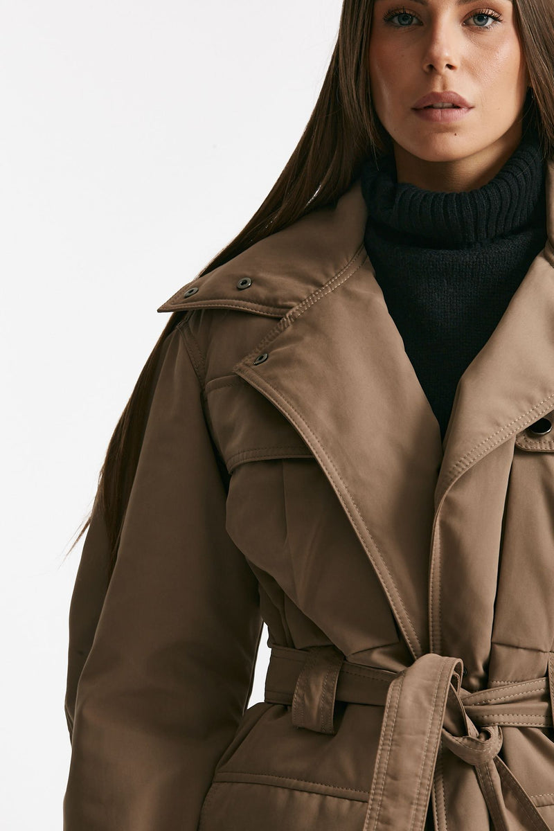 Giaccone con cintura beige donna The andamane - 7