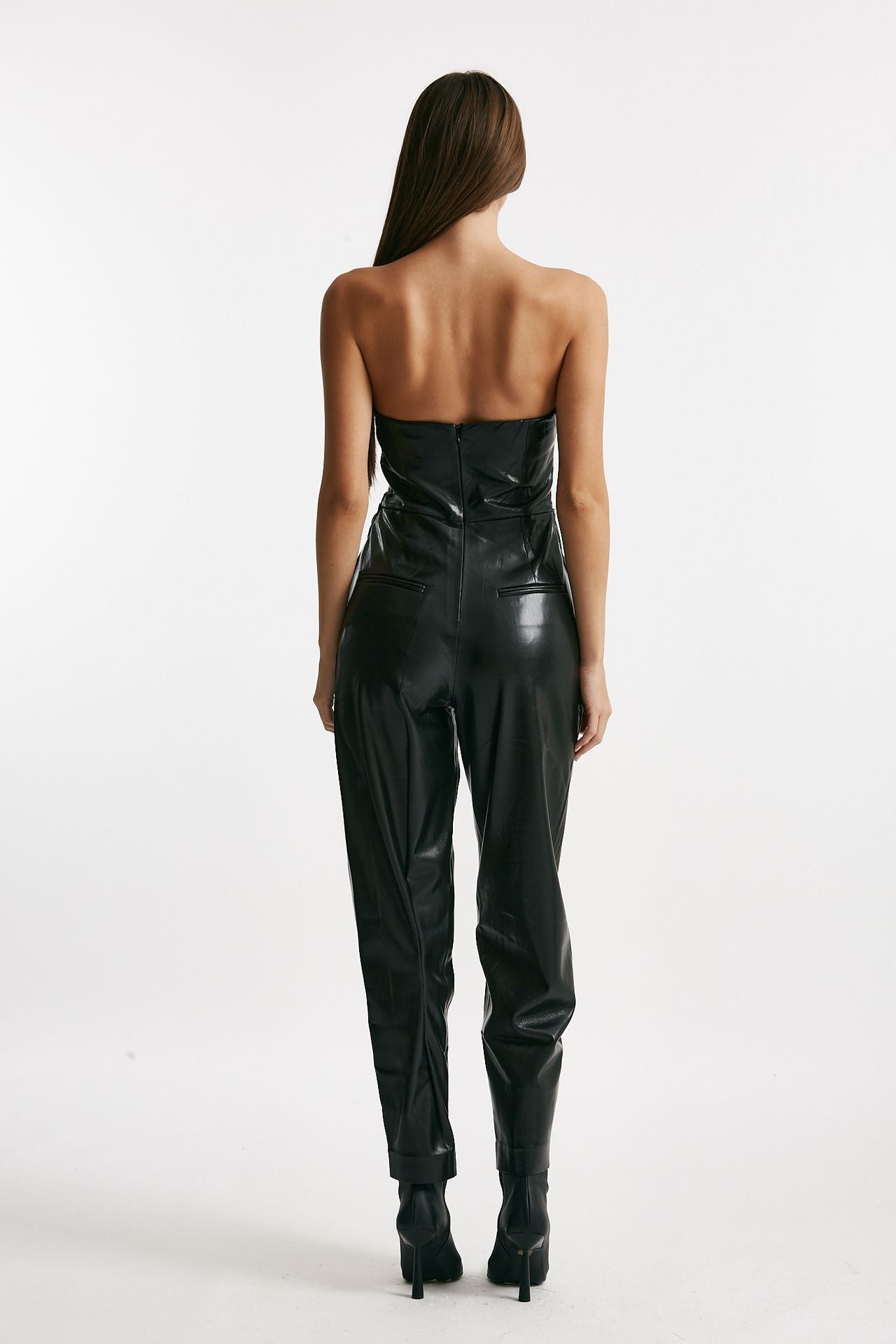 Tuta in ecopelle nero donna The andamane - 3