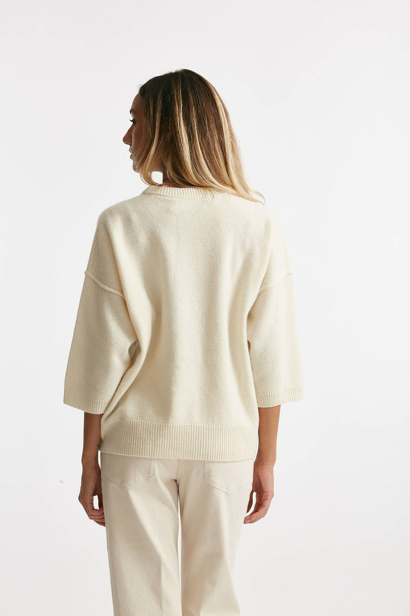 maglia cut off panna donna Federica tosi - 3