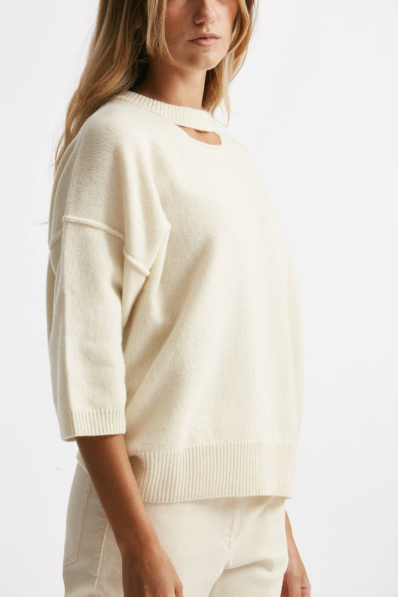 maglia cut off panna donna Federica tosi - 4