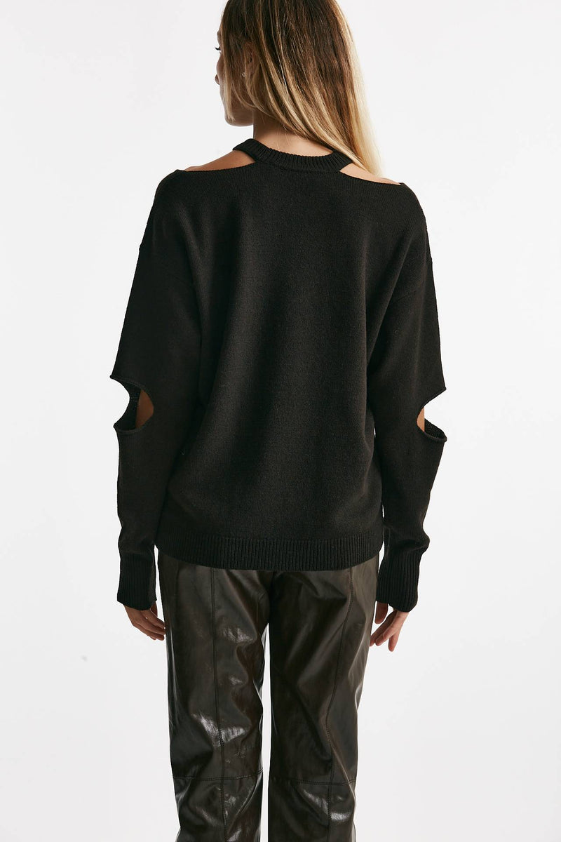 maglia over cut off cioccolato donna Federica tosi - 3