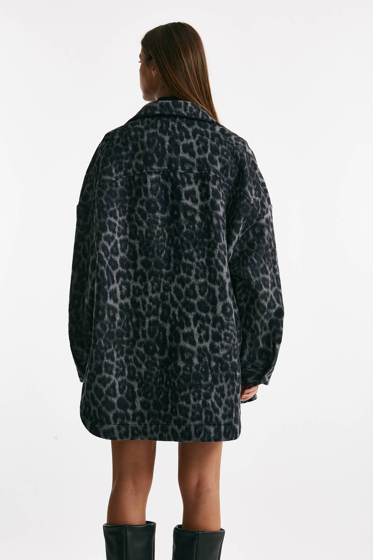 blazer over animalier nero e grigio donna Federica tosi - 4