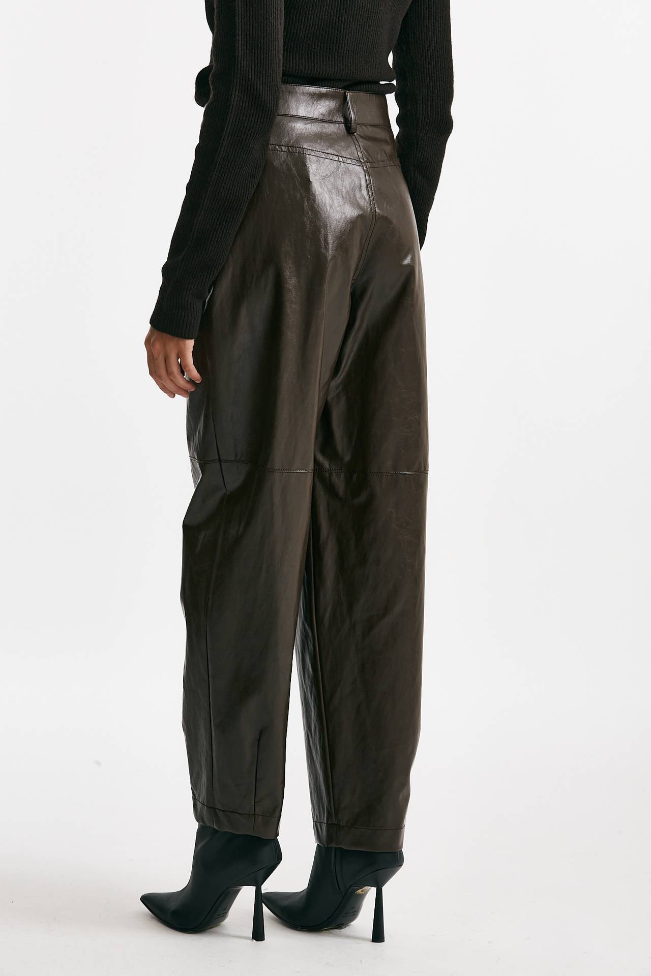 pantalone morbido in eco pelle cioccolato donna Federica tosi - 3