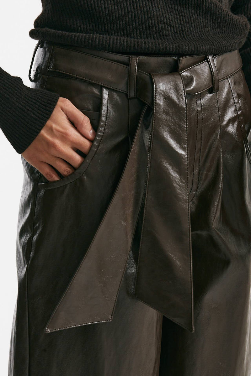 pantalone morbido in eco pelle cioccolato donna Federica tosi - 6