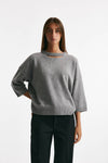 maglia cut off grigio melange donna Federica tosi - 1