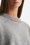 maglia cut off grigio melange donna Federica tosi - 4