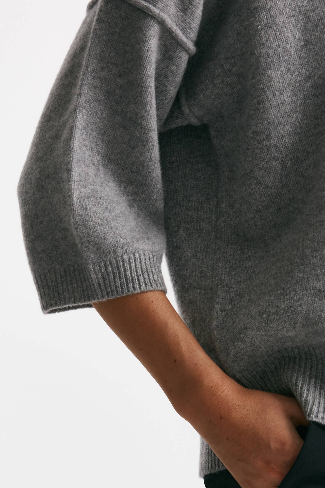 maglia cut off grigio melange donna Federica tosi - 5