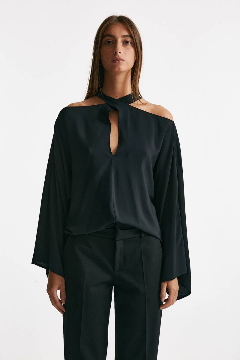blusa cut nero donna Federica tosi - 2