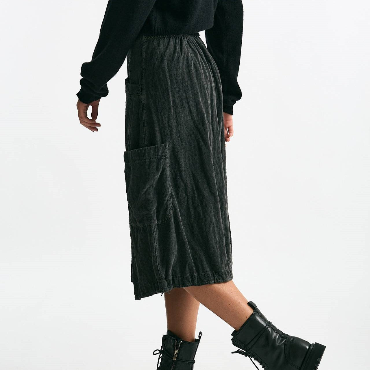 Gonna midi in velluto a costine piombo donna Transit par such - 9