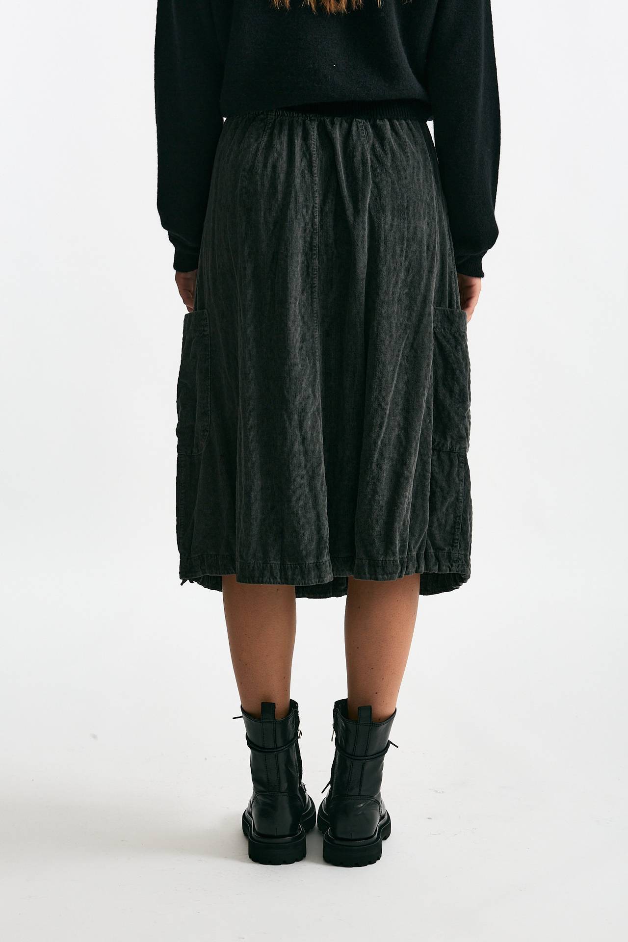 Gonna midi in velluto a costine piombo donna Transit par such - 3