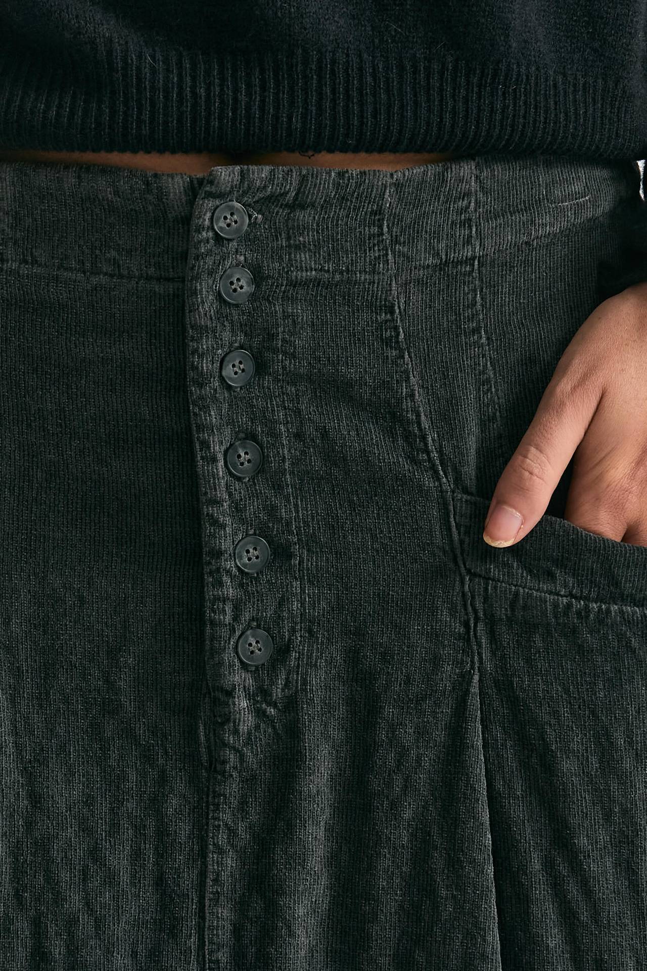 Gonna midi in velluto a costine piombo donna Transit par such - 6