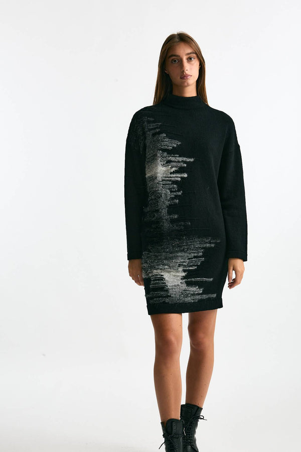 Abito in maglia nero ricamo donna Transit par such