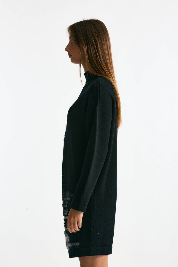 Abito in maglia nero ricamo donna Transit par such