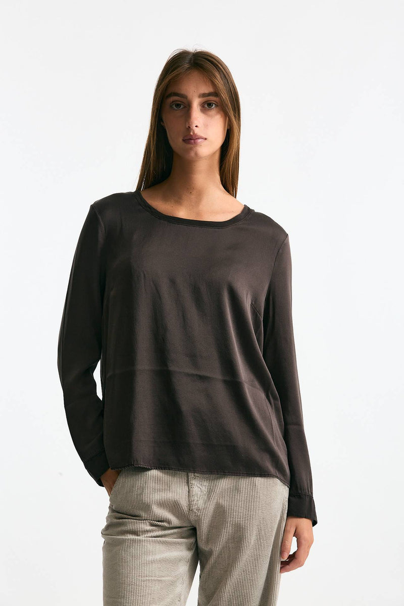T-shirt in seta marrone donna Transit par such - 1