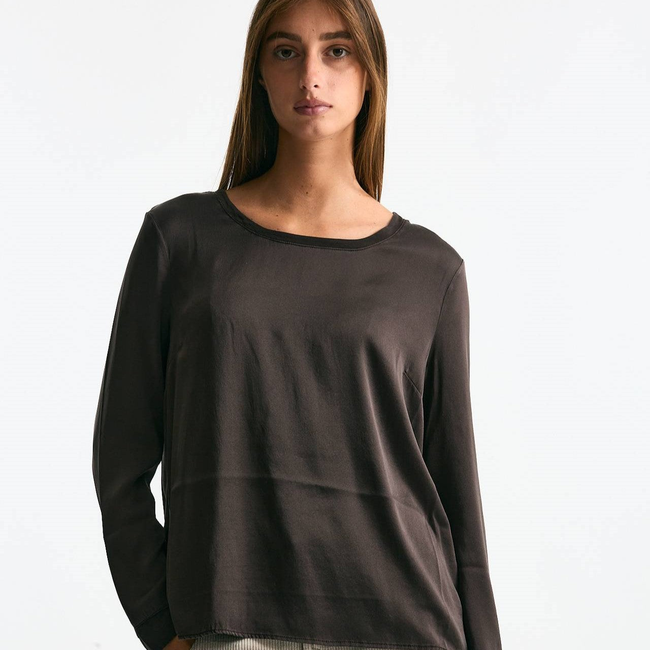 T-shirt in seta marrone donna Transit par such - 5