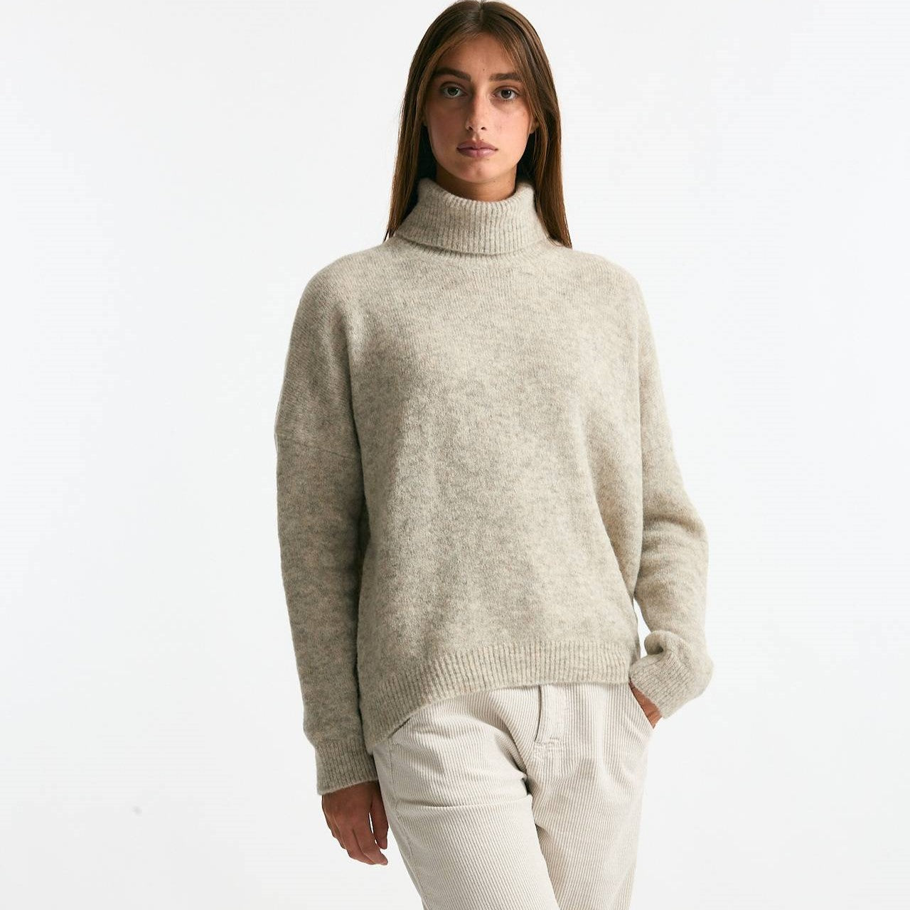 Maglia dolcevita grigio chiaro melange donna Transit par such - 7