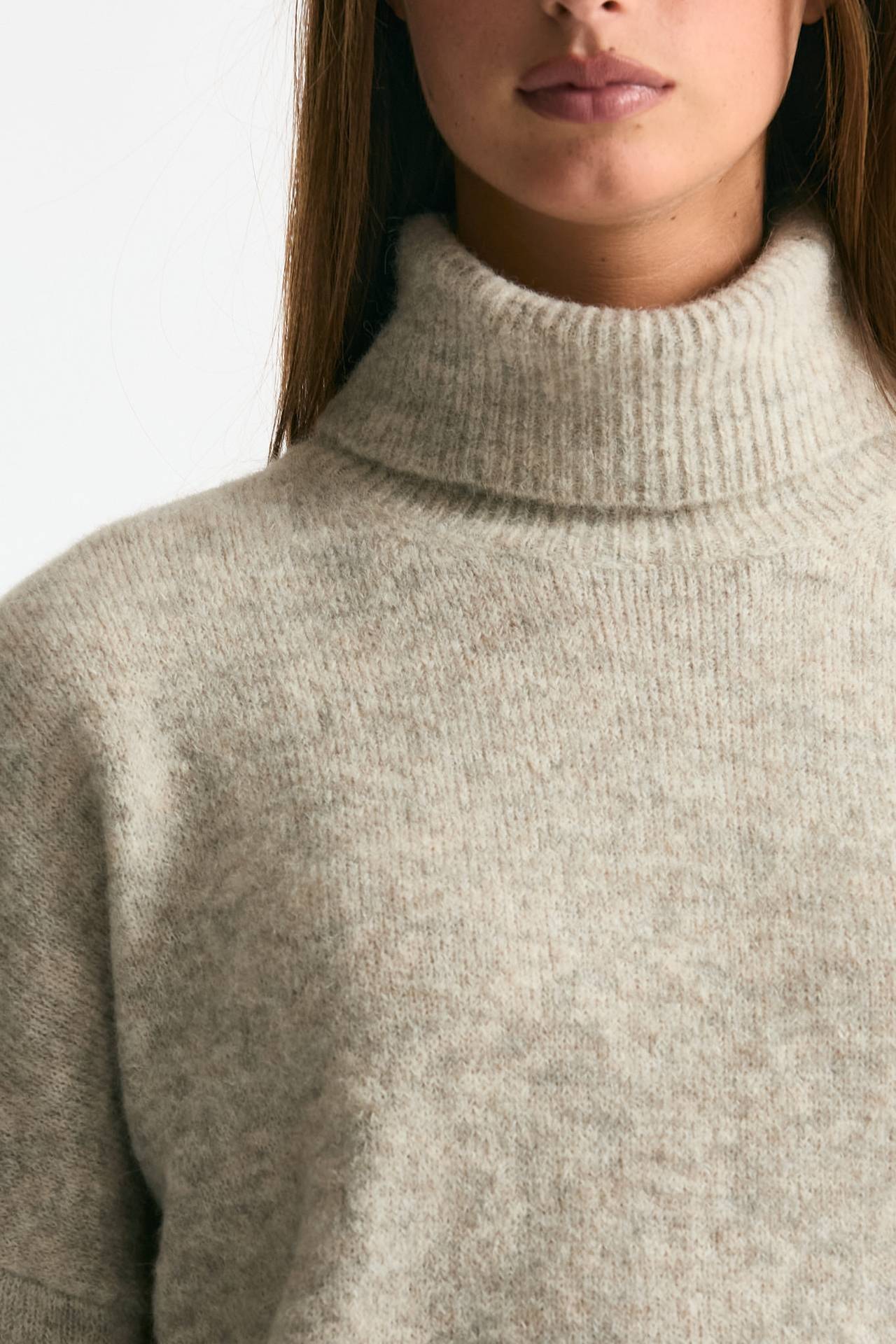 Maglia dolcevita grigio chiaro melange donna Transit par such - 5