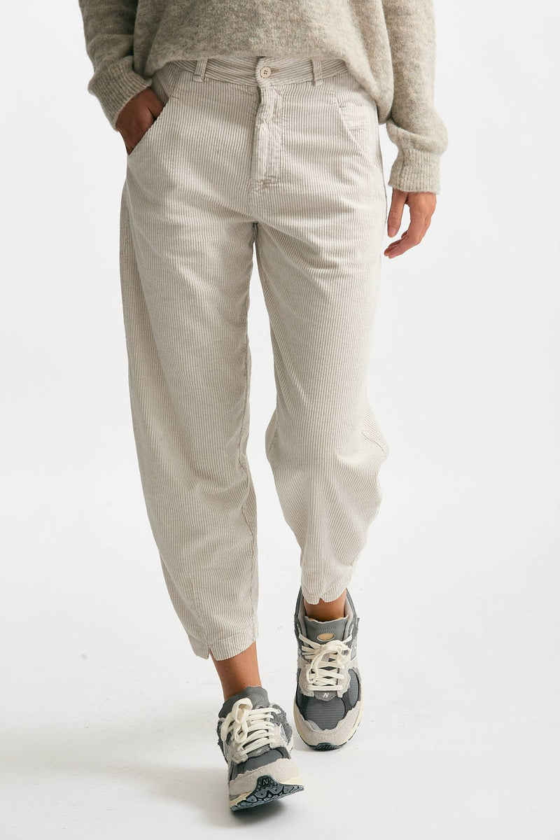 Pantalone loose in velluto panna donna Transit par such - 1