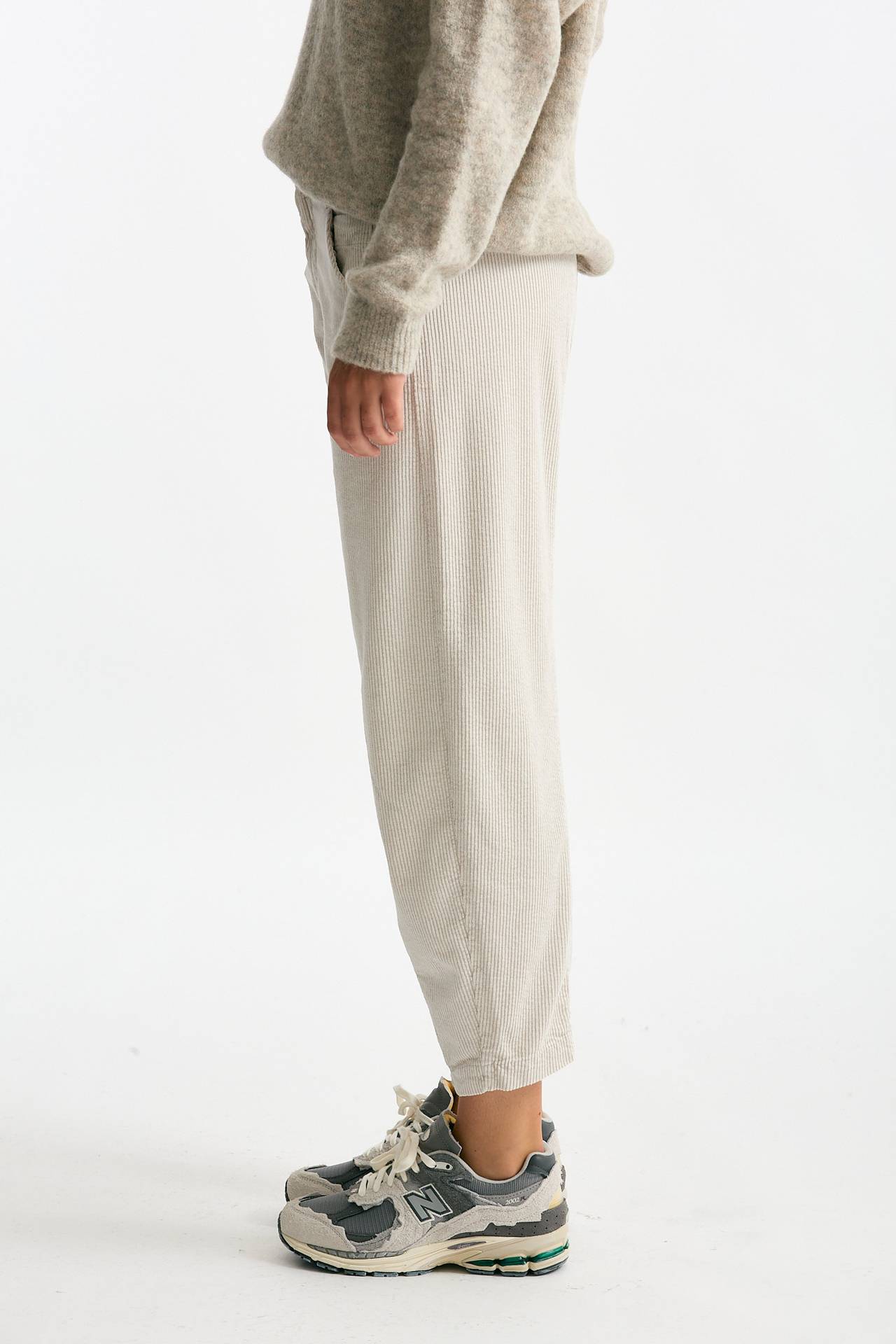 Pantalone loose in velluto panna donna Transit par such - 2