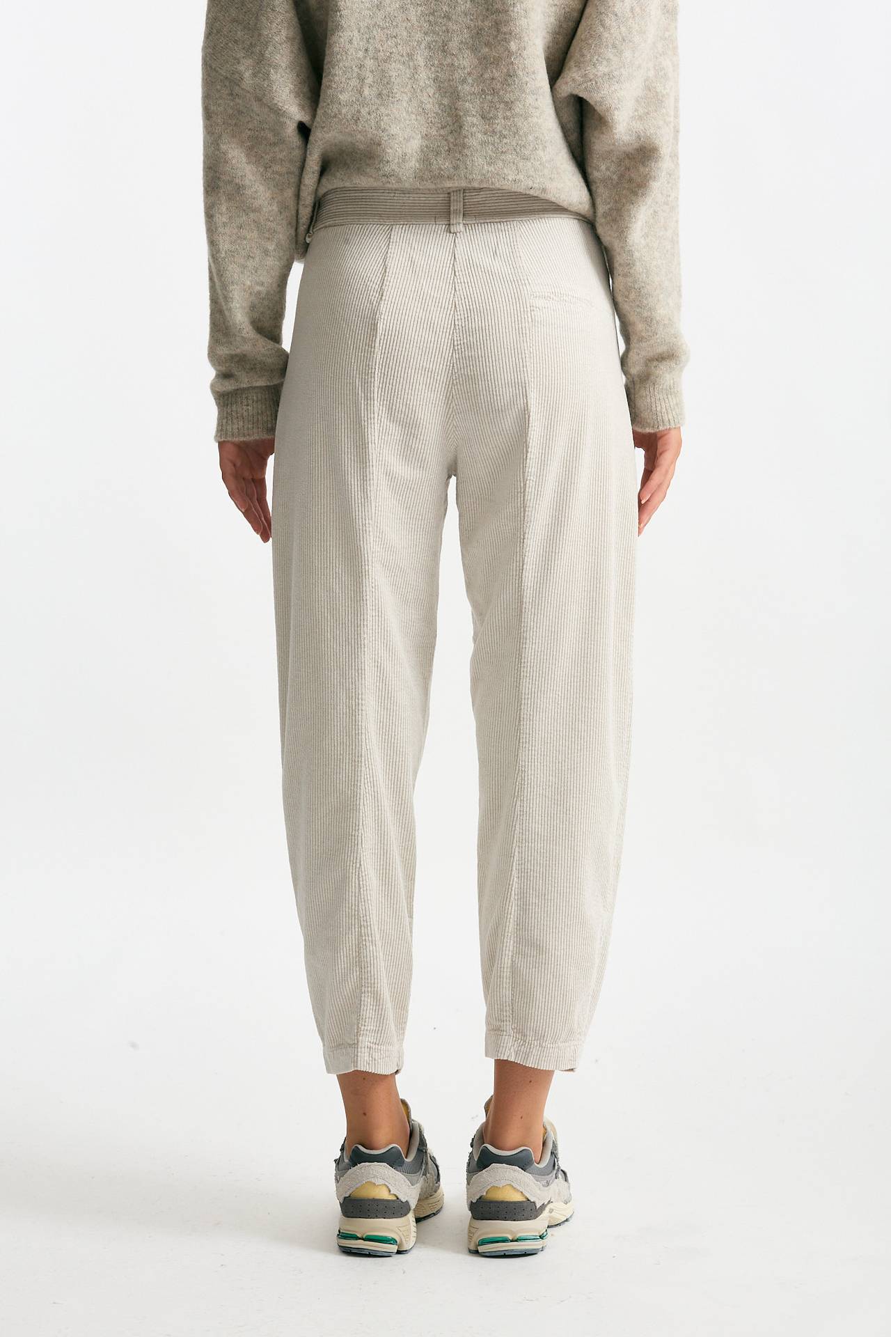 Pantalone loose in velluto panna donna Transit par such - 3