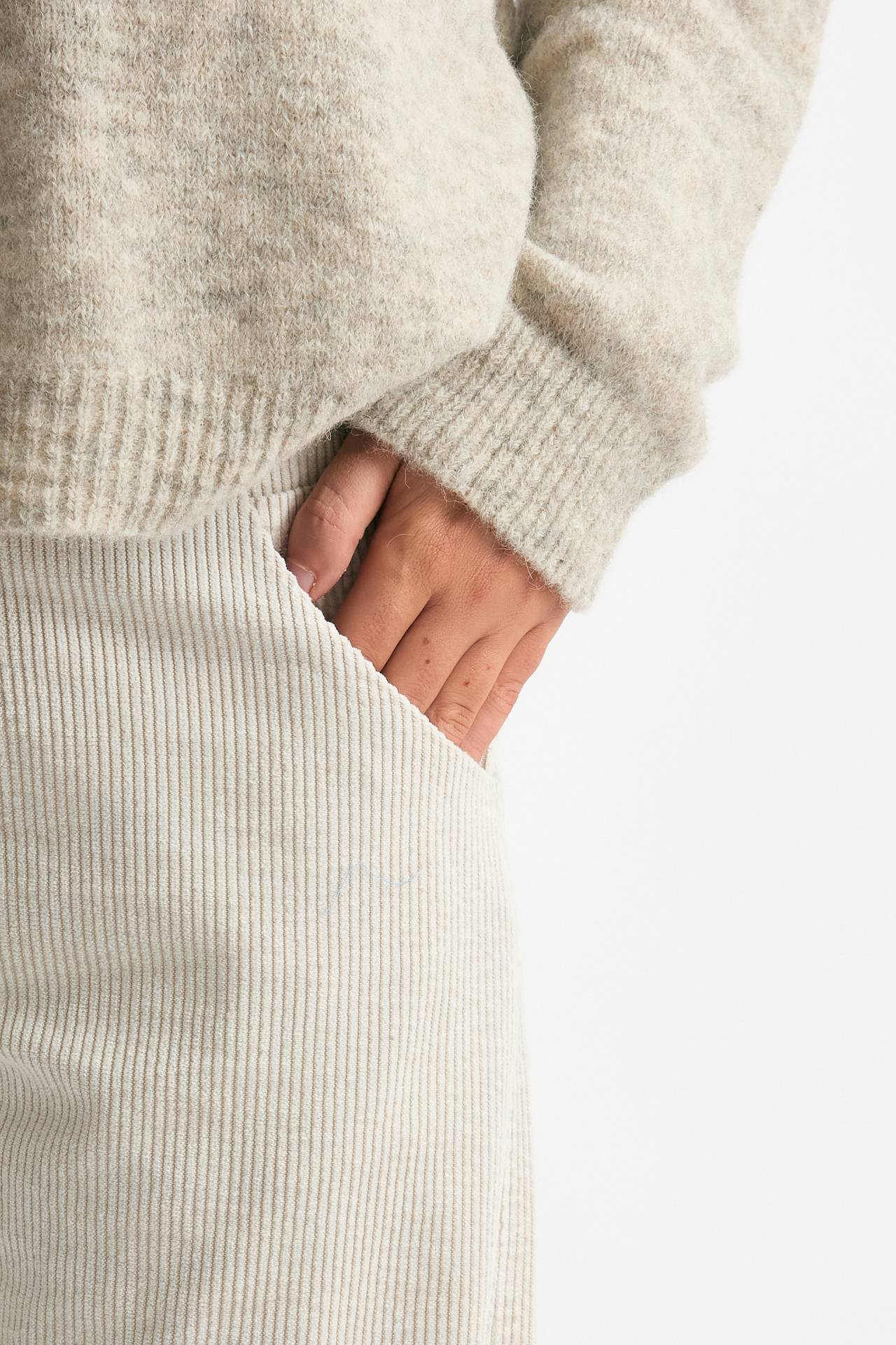 Pantalone loose in velluto panna donna Transit par such - 4