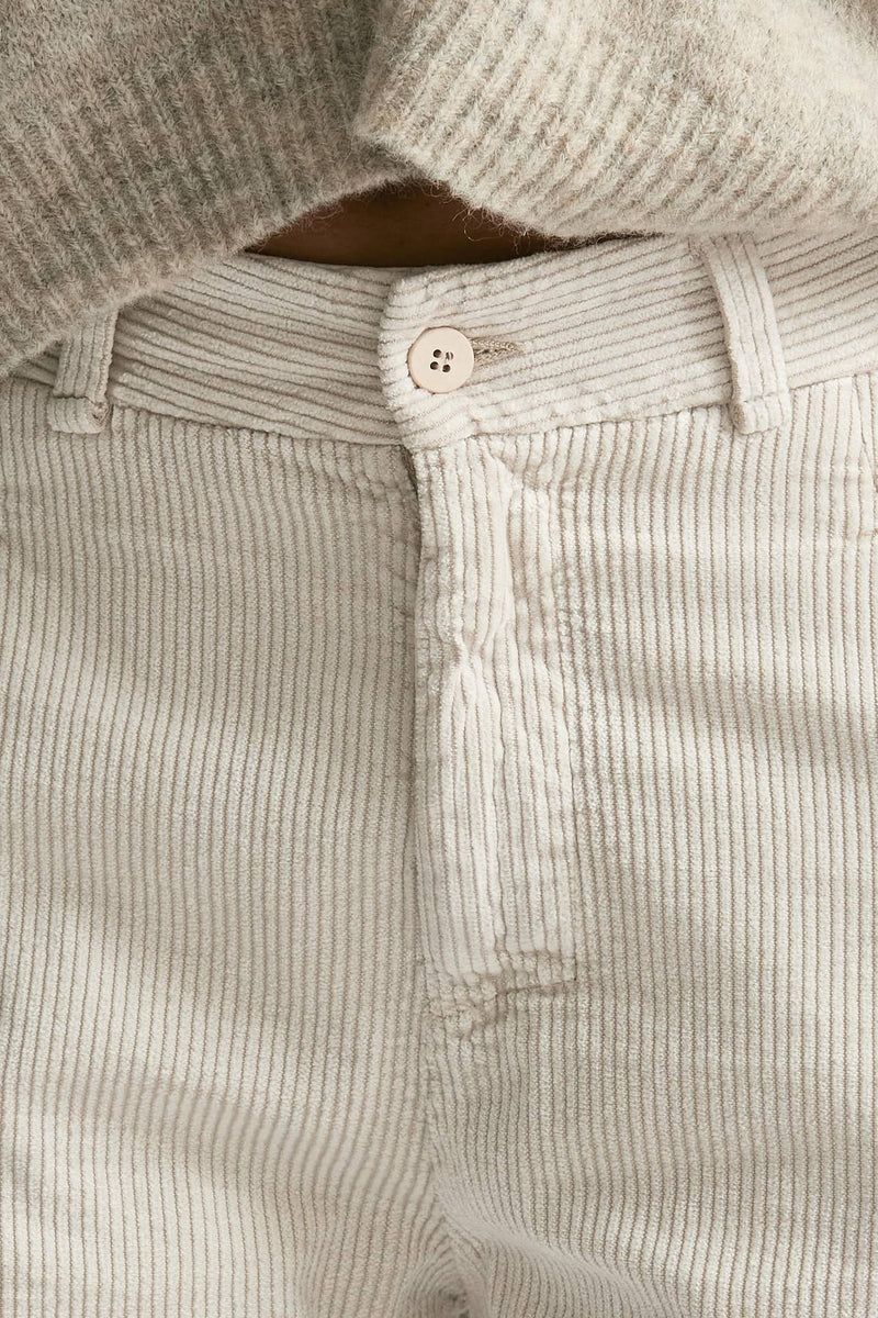 Pantalone loose in velluto panna donna Transit par such - 5