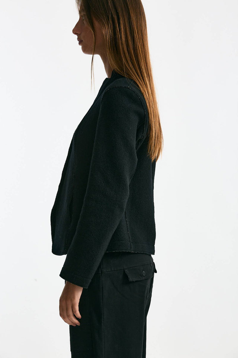 Giacca coreana in maglia nero donna Transit par such - 3