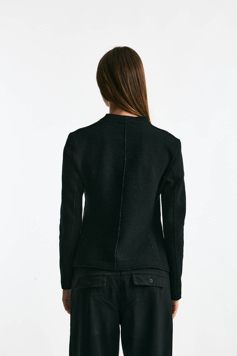 Giacca coreana in maglia nero donna Transit par such - 4