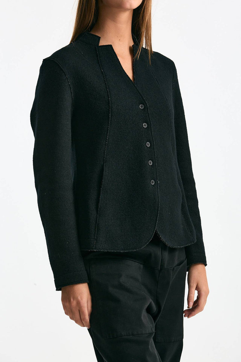 Giacca coreana in maglia nero donna Transit par such - 1