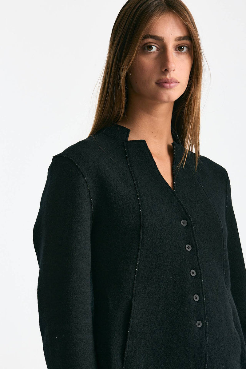 Giacca coreana in maglia nero donna Transit par such - 5