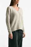 Maglia scollo a v grigio melange donna Transit par such - 3