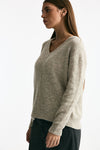Maglia scollo a v grigio melange donna Transit par such - 1