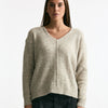 Maglia scollo a v grigio melange donna Transit par such - 6