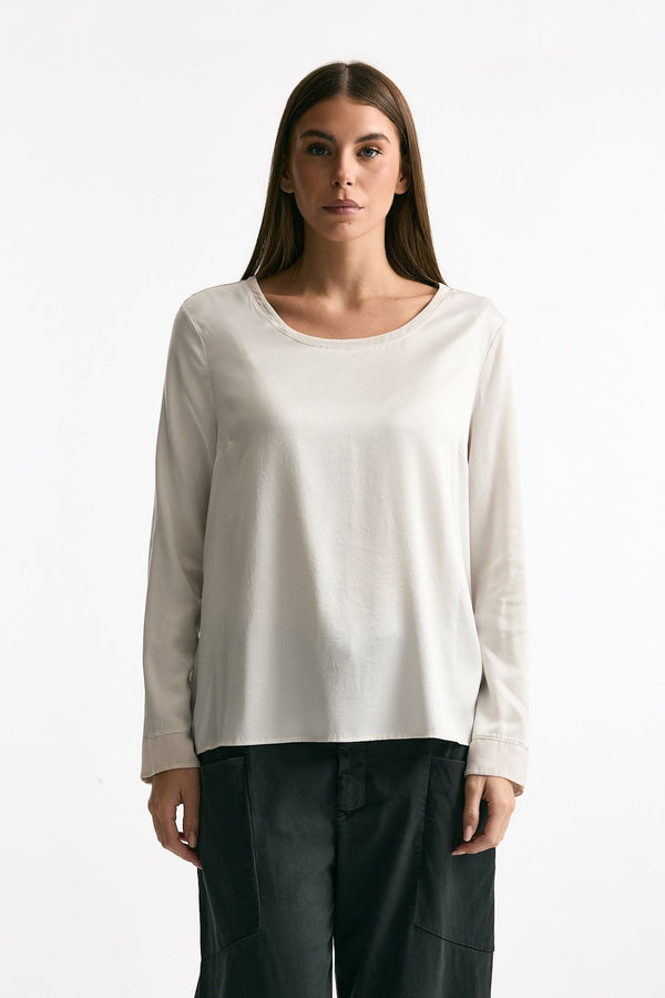 T-shirt in seta panna donna Transit par such